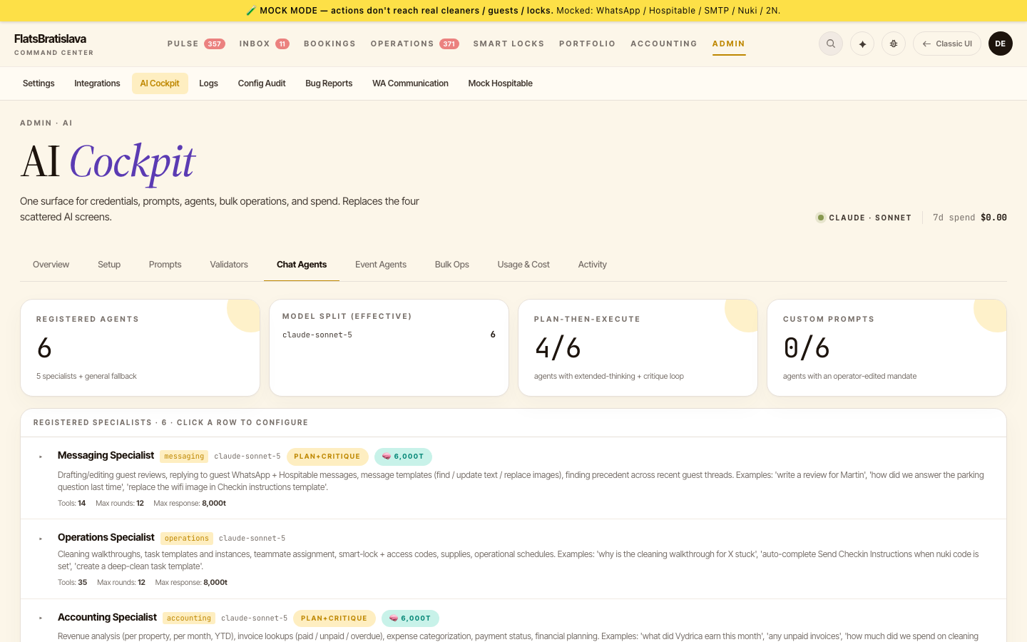 AI Cockpit — Chat Agents