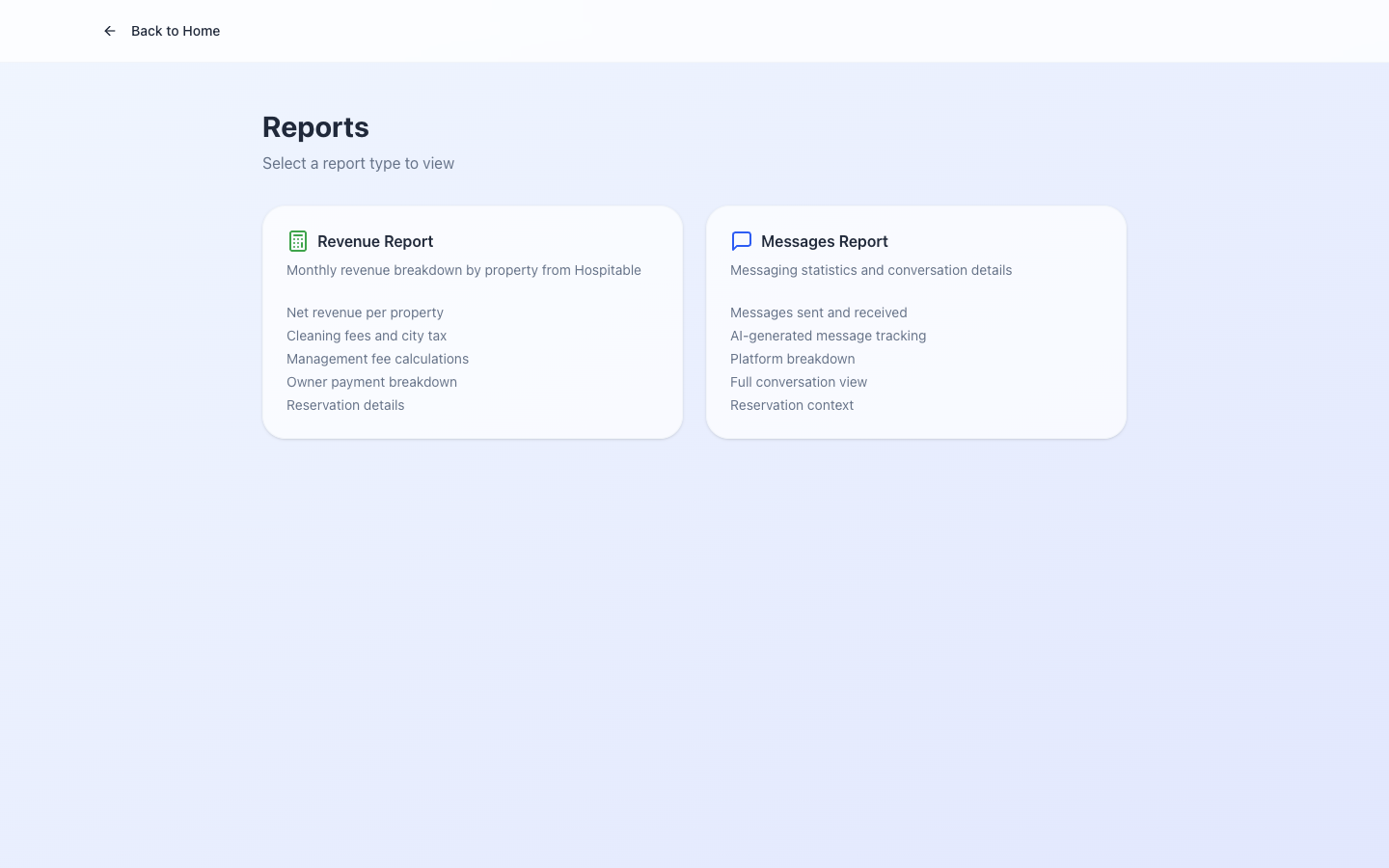 Reports Hub