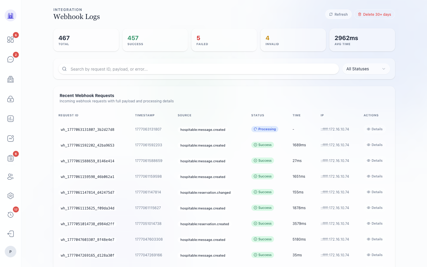 Webhook Logs